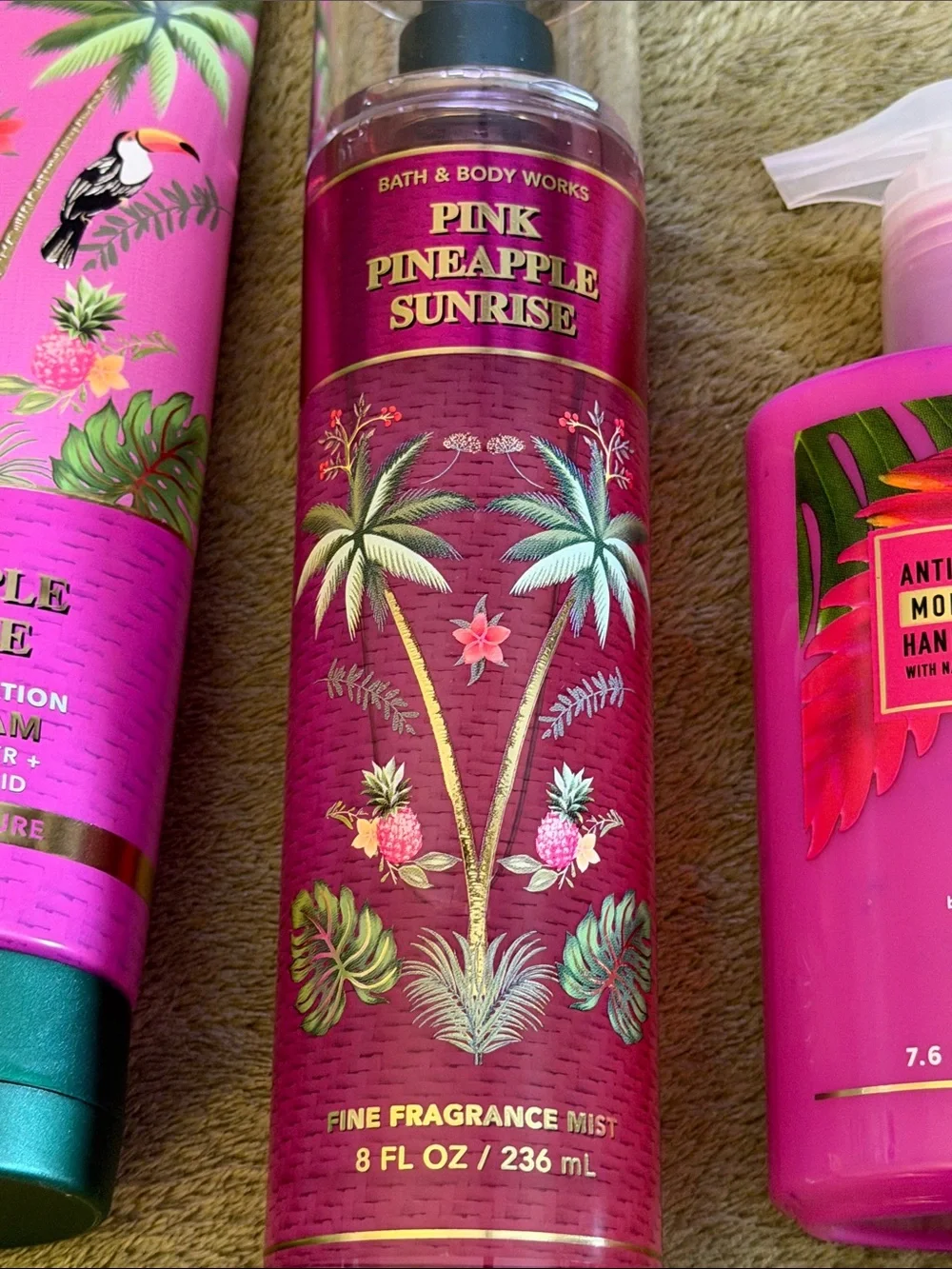 Bath & Body Works Pink Pineapple Sunrise Body Care Trio - Pink